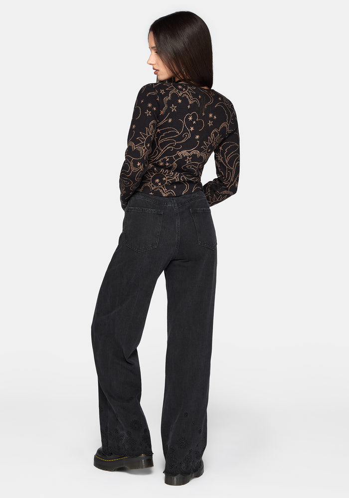 Celeste Celestial Jacquard Knit Top