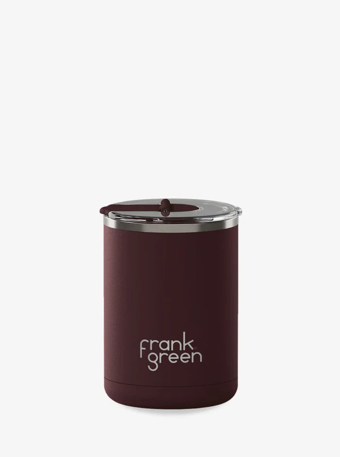 Ceramic Coffee Cup Hinged Lid Chocolate 12oz