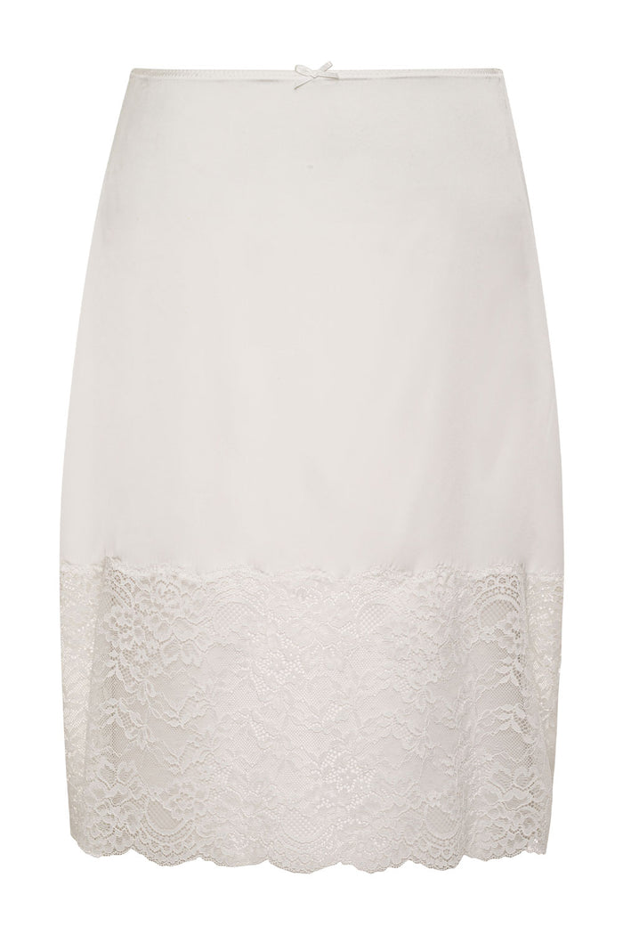 Chamomile Satin Midi Skirt White