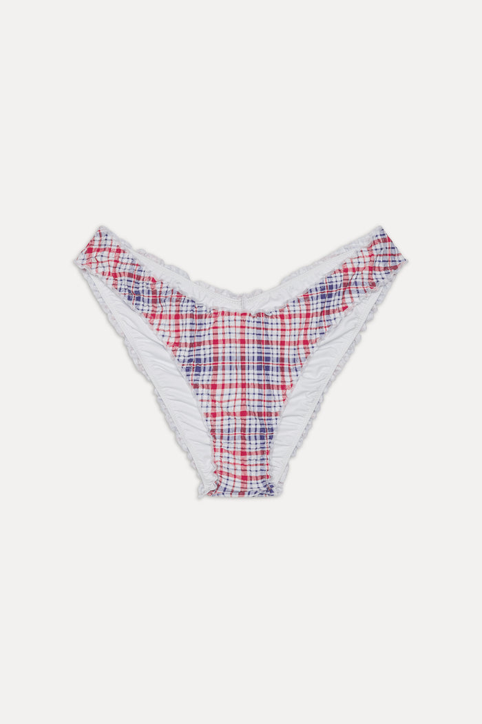 Charlotte Cheeky Bikini Bottom - Americana Plaid
