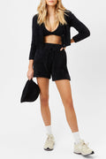 Cheri Fuzzy Cardigan Sweater Black