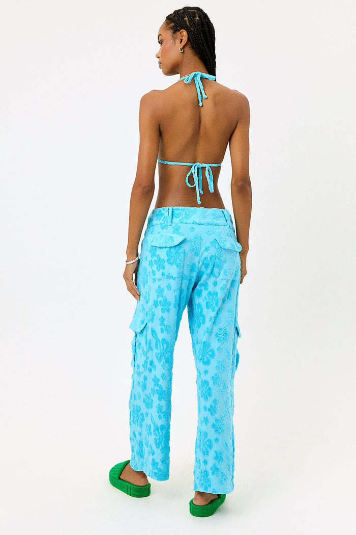 Chilli Terry Cargo Pant Blue Isle