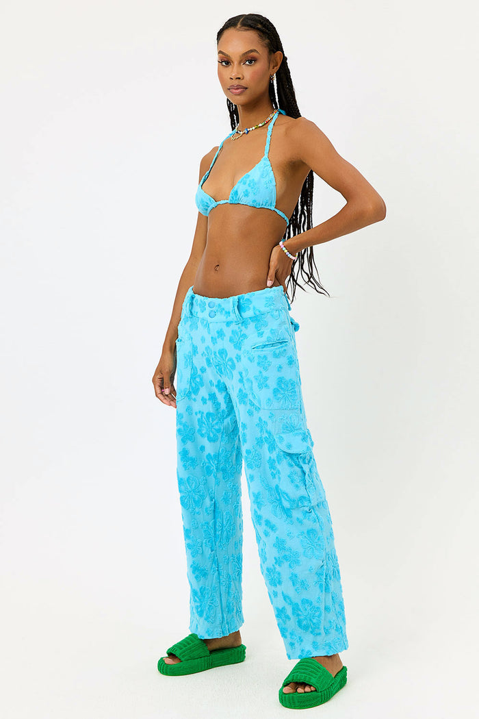 Chilli Terry Cargo Pant Blue Isle