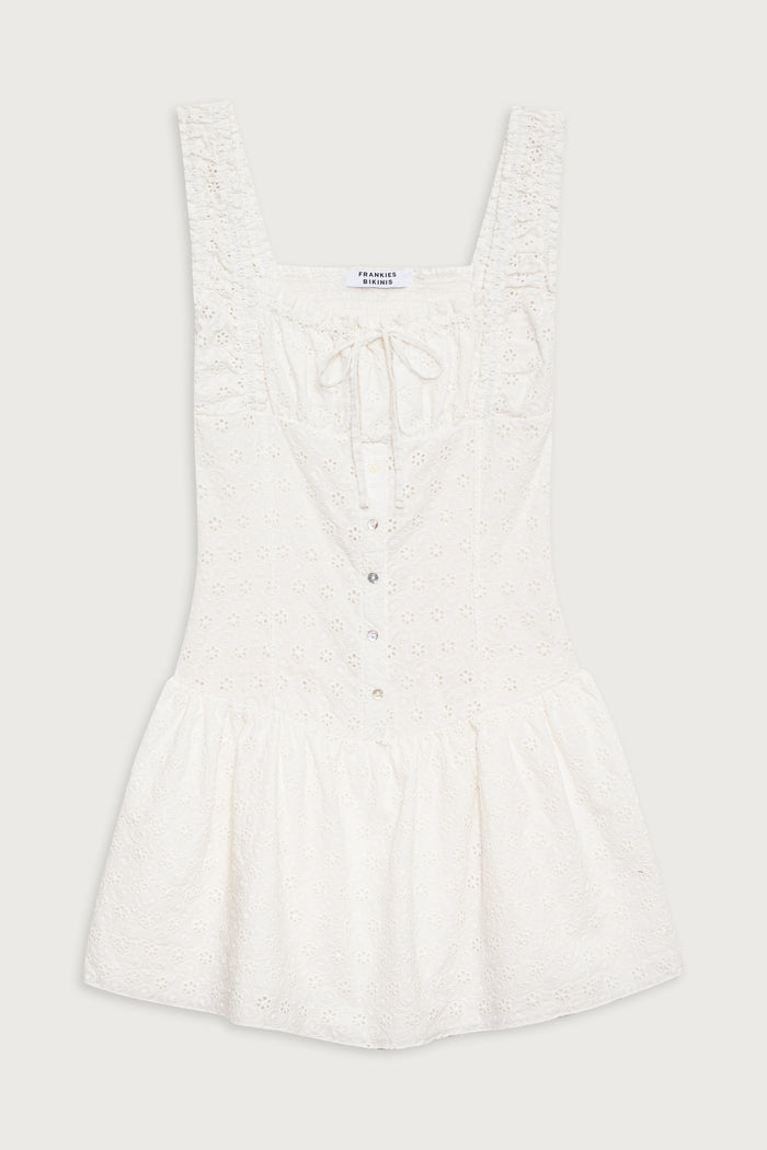 Christa Eyelet Mini Dress - Angel's Wing