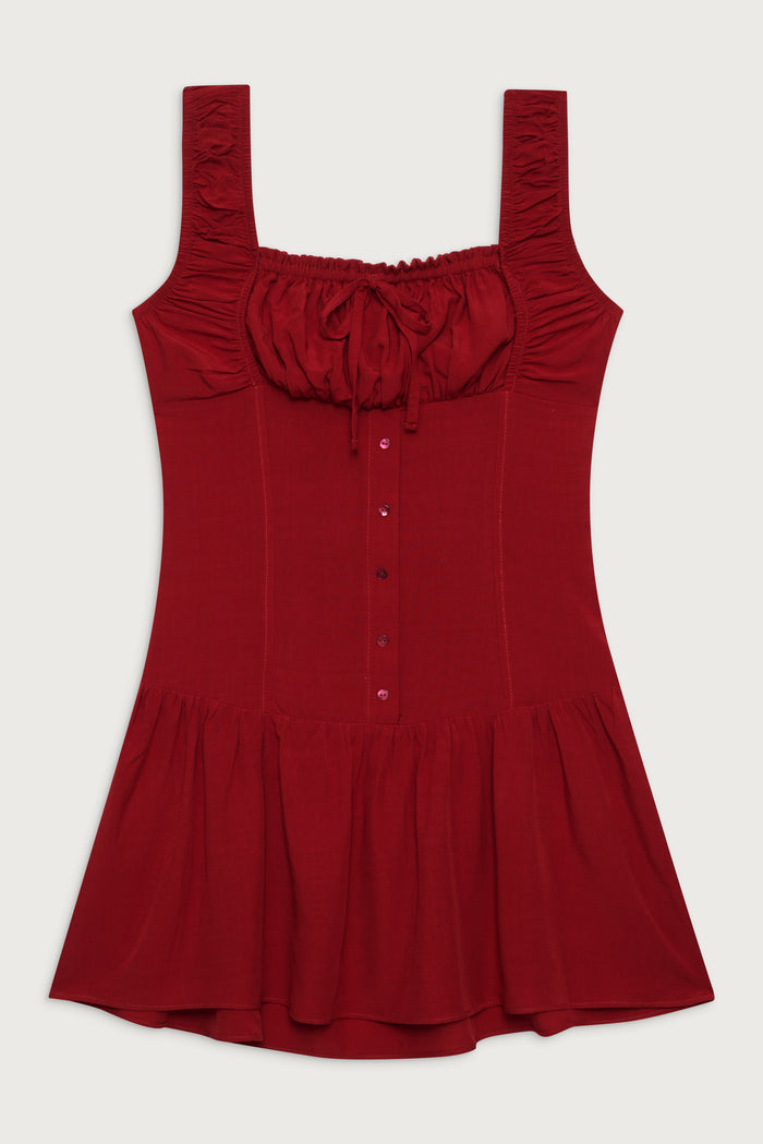 Christa ruffle mini dress romance