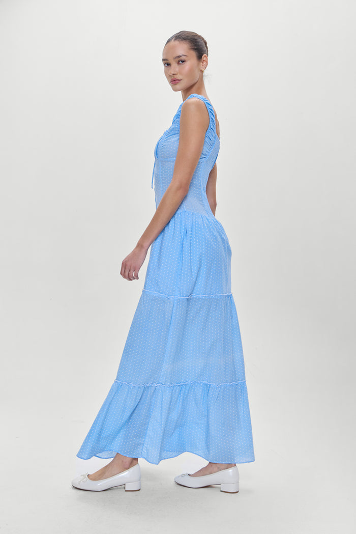 Christabelle Polka Dot Maxi Dress Raindrop Print