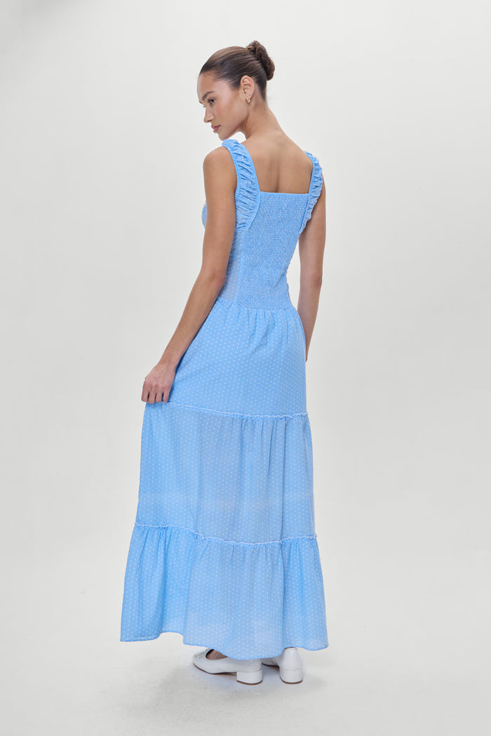 Christabelle Polka Dot Maxi Dress Raindrop Print