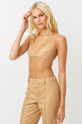 claudia earth vegan leather bra top