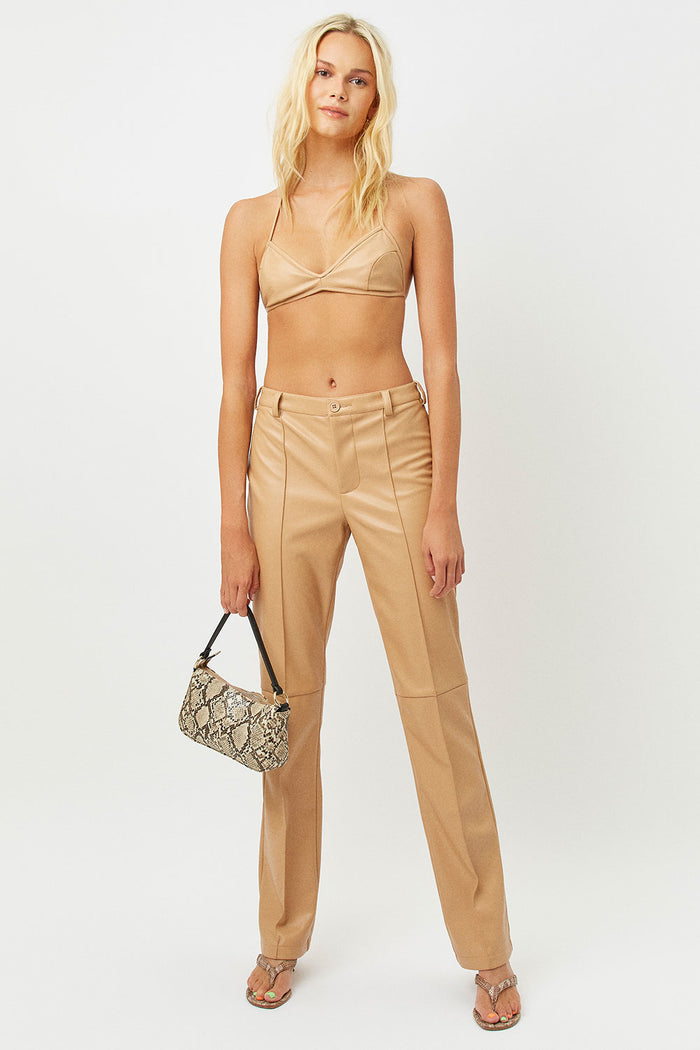 claudia earth vegan leather bra top