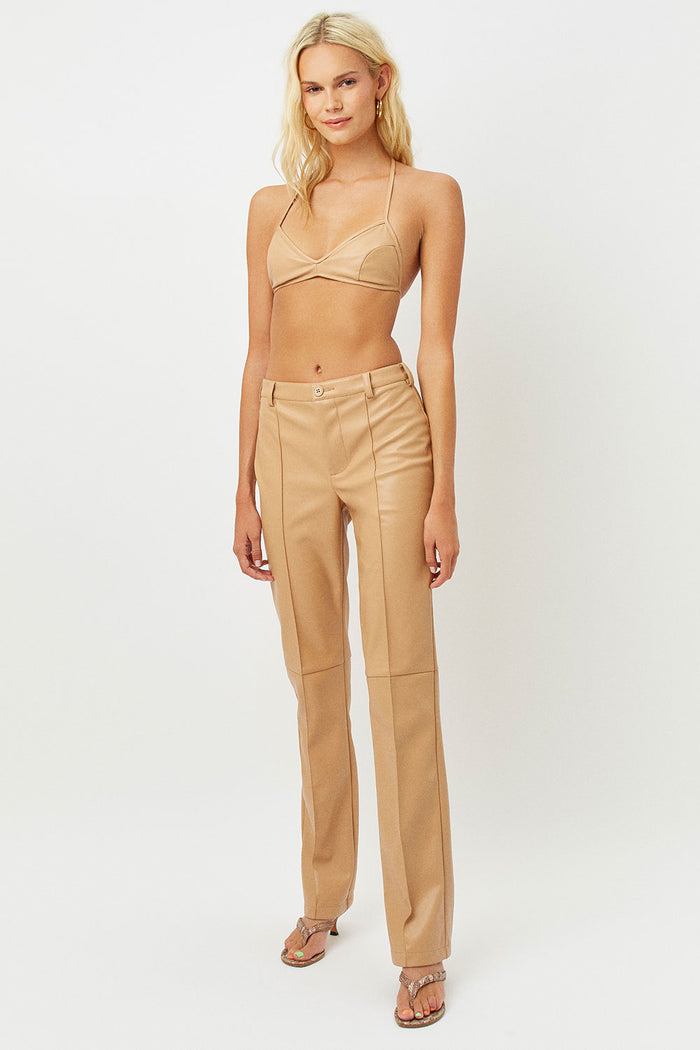 claudia earth vegan leather bra top