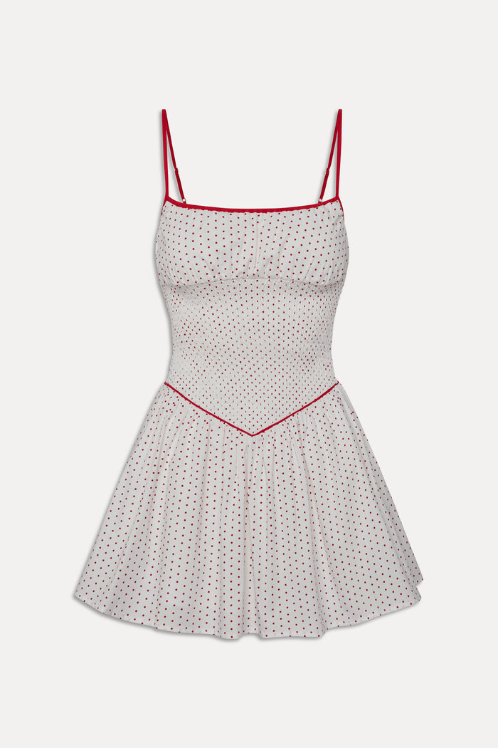 Coast Cotton Mini Dress- Red Dot