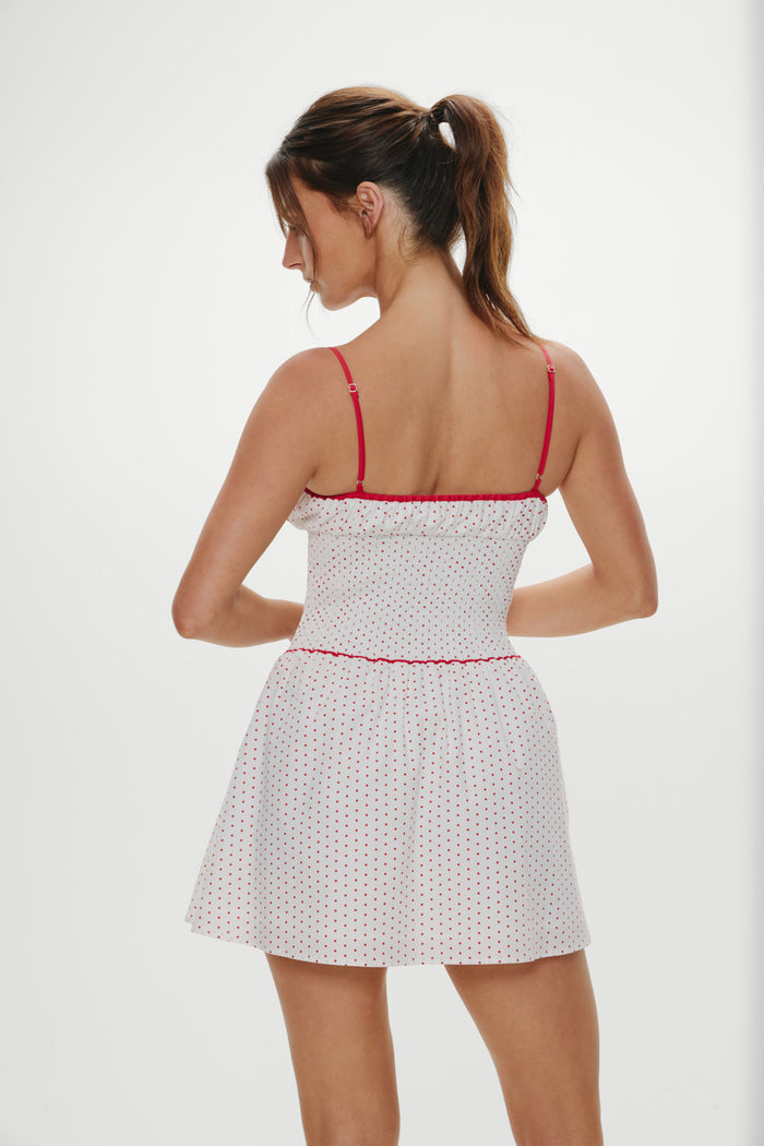 Coast Cotton Mini Dress- Red Dot