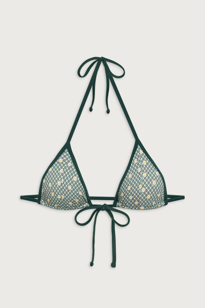 Coastal micro triangle bikini top orchard picnic green