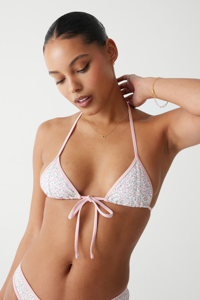 Coastal micro triangle bikini top baby blanket