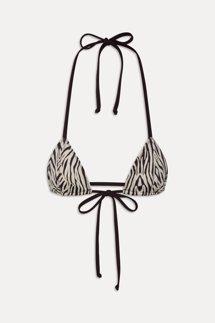 Coastal Micro Triangle Bikini Top - Zebra