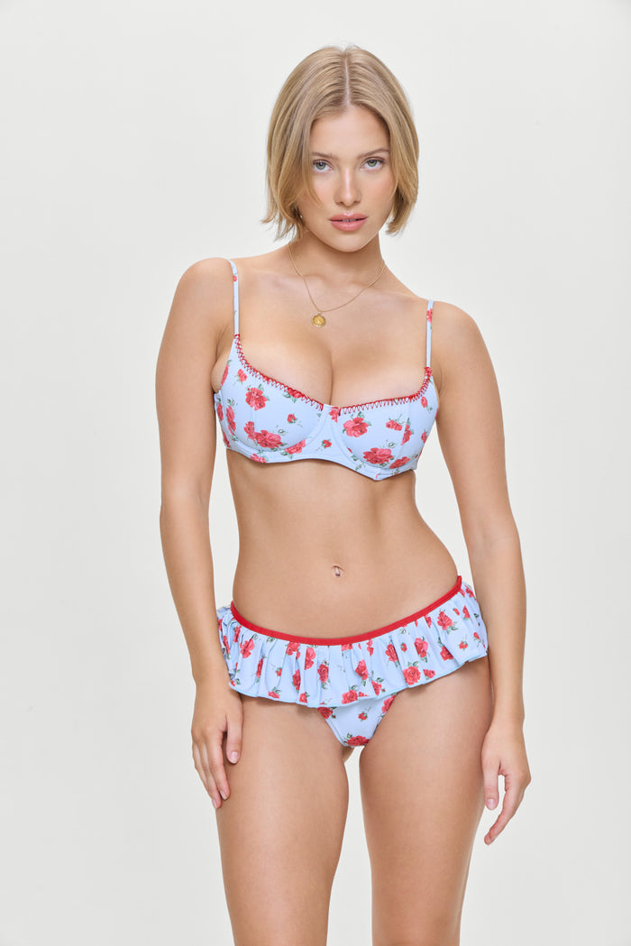 Cola Floral Underwire Bikini Top Rosewater Print