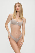 Cola Gingham Underwire Bikini Top Brown Gingham