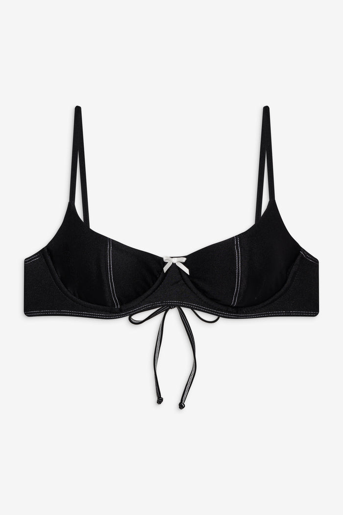 Cola Shine Underwire Bikini Top Black Shine