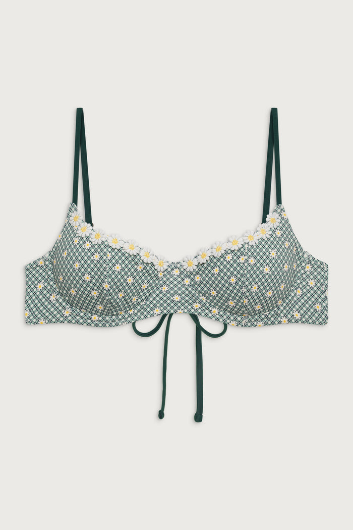 Cola underwire balconette bikini top orchard picnic green
