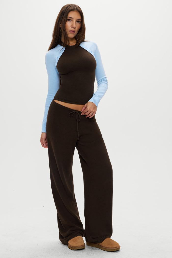 Collin Knit Sweater - Chocolate Brown