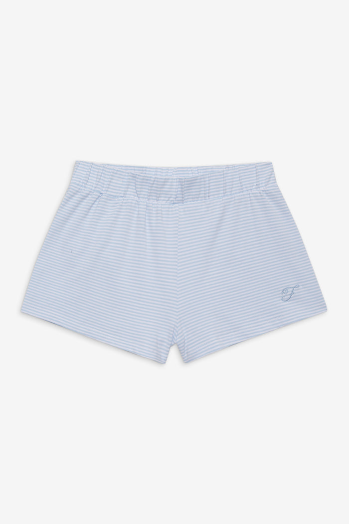 Collins Cotton Booty Shorts Ice Blue Stripe