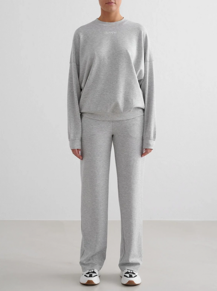 Comfy Modal Wide Leg Pants in Light Grey Melange