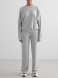 Comfy Modal Wide Leg Pants in Light Grey Melange