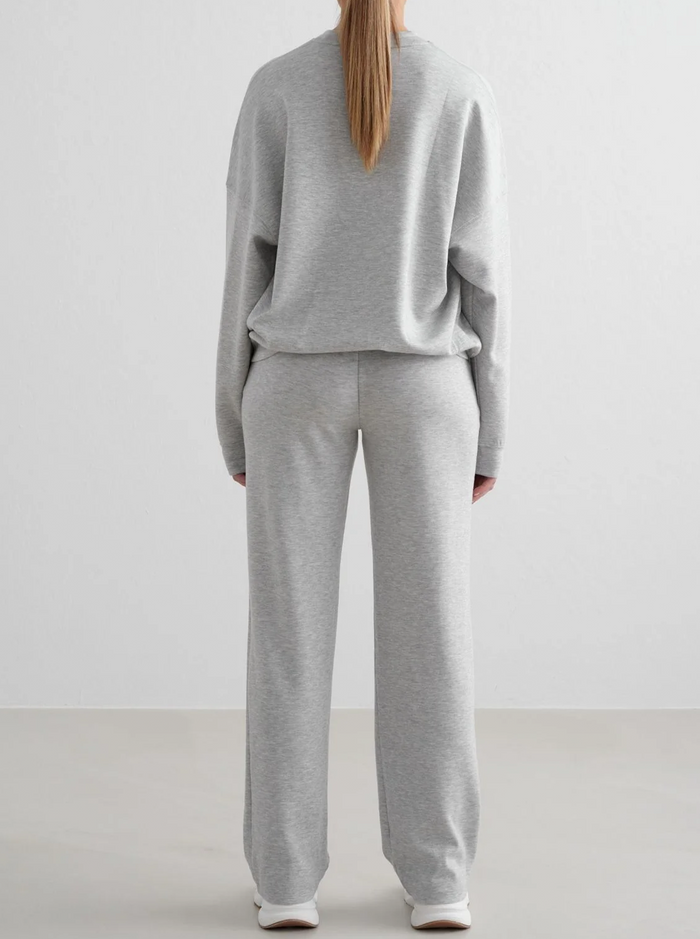 Comfy Modal Wide Leg Pants in Light Grey Melange