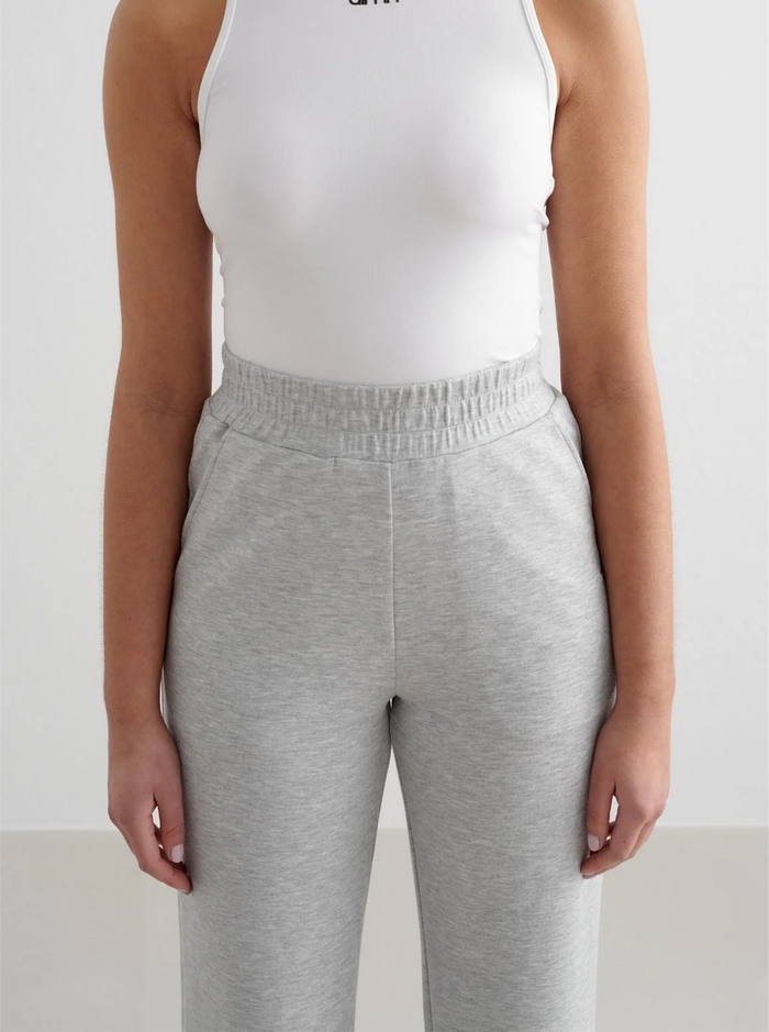 Comfy Modal Wide Leg Pants in Light Grey Melange