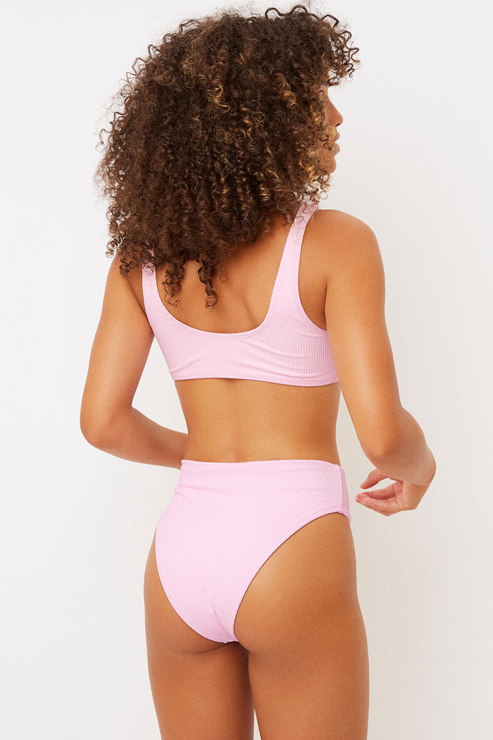 Connor Love Pink Ribbed Bralette Top
