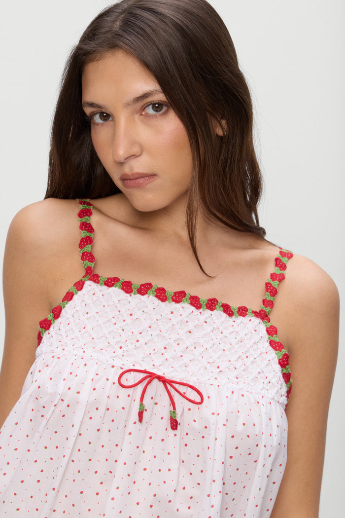 Coppola Cotton Babydoll Dress - Tiny Berry
