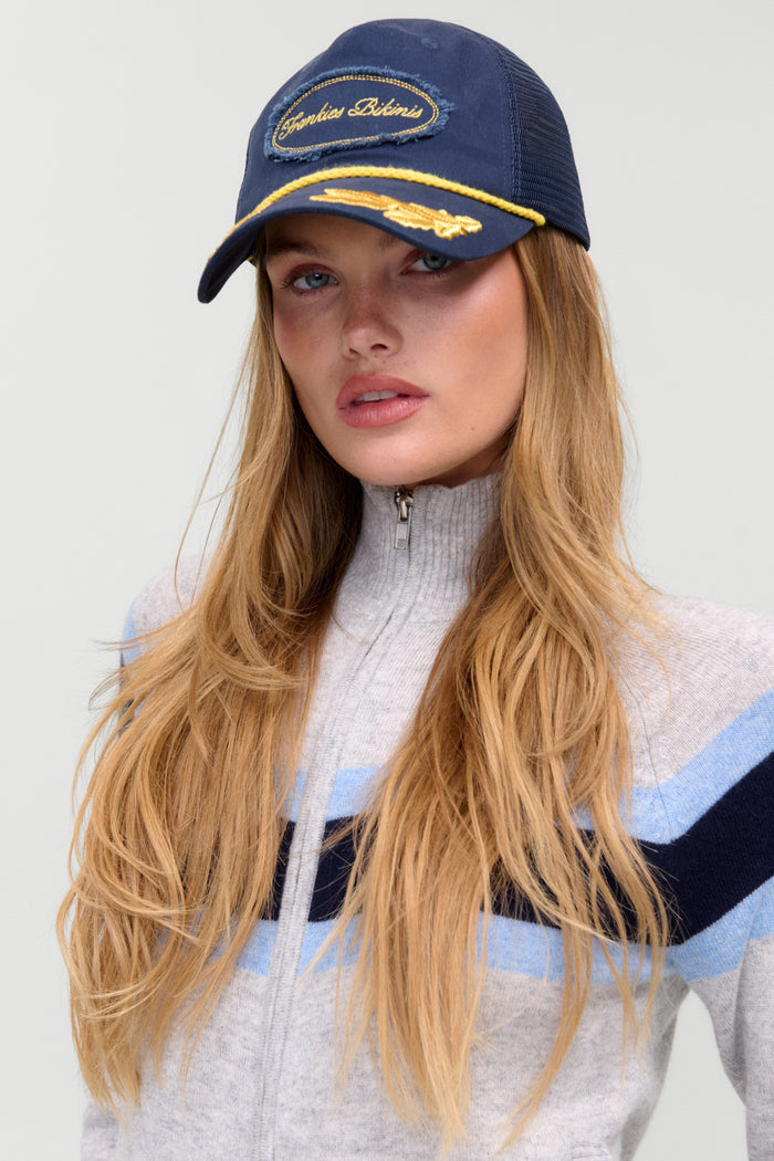 Dakota Canvas Trucker Hat - Bleacher Blue