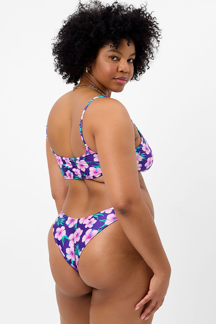 Dallas Shine Bralette Bikini Top Purple Hibiscus