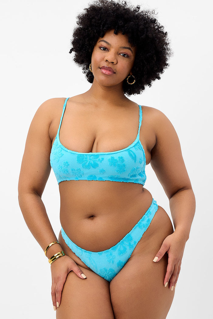 Dallas Terry Bralette Bikini Top Blue Isle