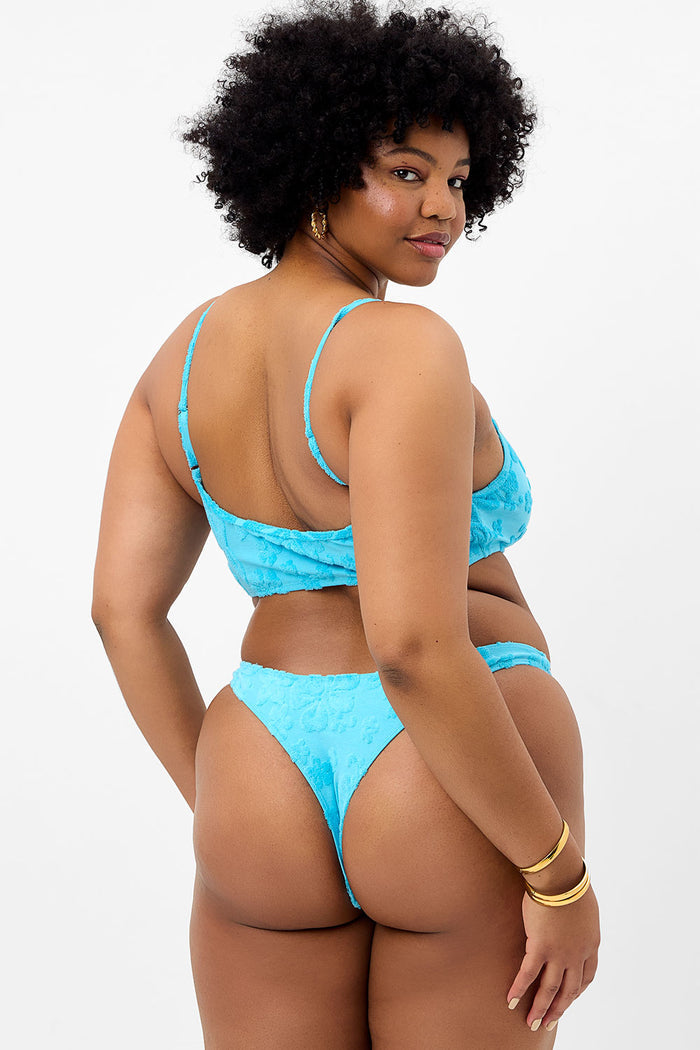 Dallas Terry Bralette Bikini Top Blue Isle