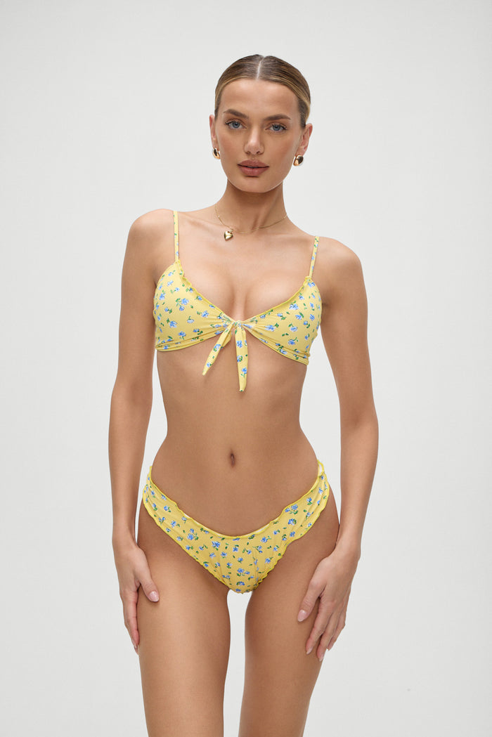 Dalton Blossom Sky Blossom Floral Print Yellow and Blue