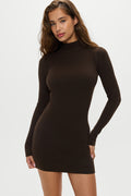 Date Night Knit Mini Dress - Chocolate Brown