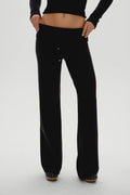 Dawson Knit Fold Over Pants - Black