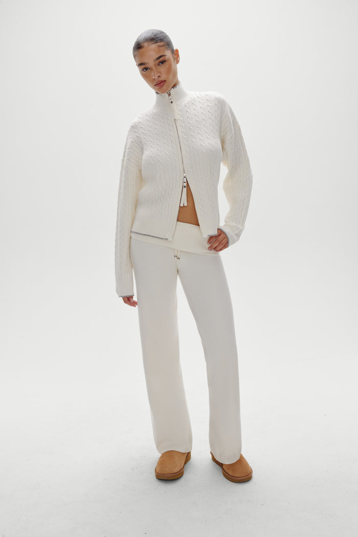 Dawson Knit Fold Over Pants - Honeymoon