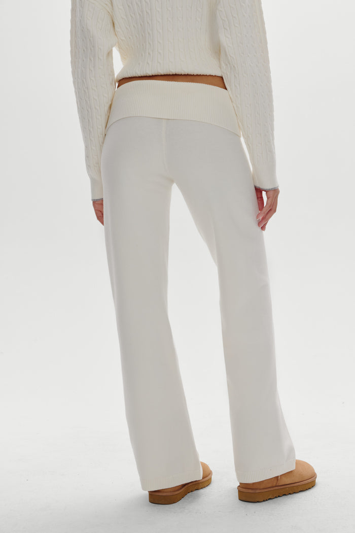Dawson Knit Fold Over Pants - Honeymoon