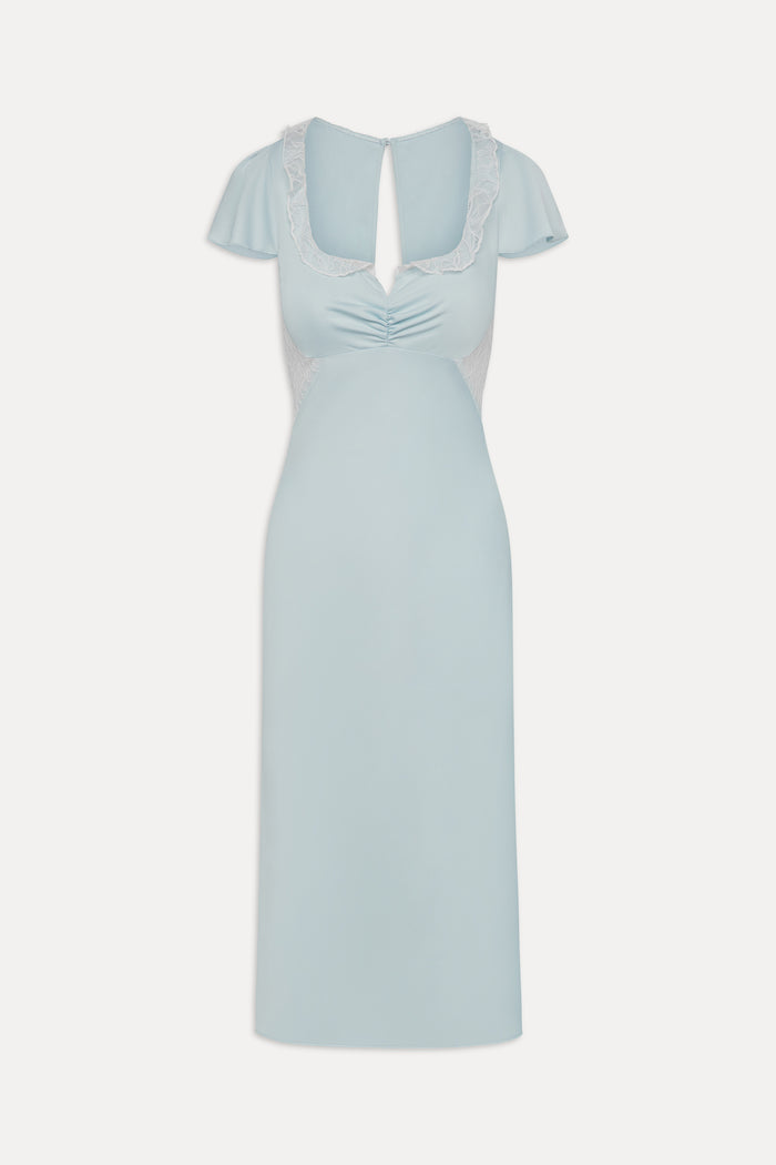 Delicate Lace Midi Dress - Angel's Breath