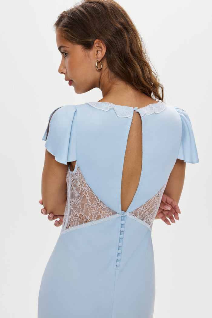 Delicate Lace Midi Dress - Angel's Breath