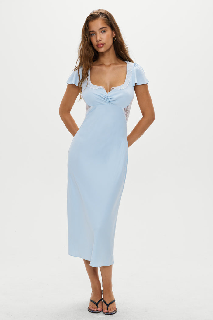 Delicate Lace Midi Dress - Angel's Breath