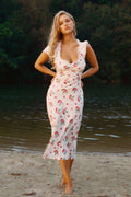 Delicate Lace Midi Dress - Cherry Flower