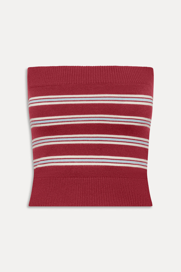 Destiny Knit Tube Top - Collegiate Stripe