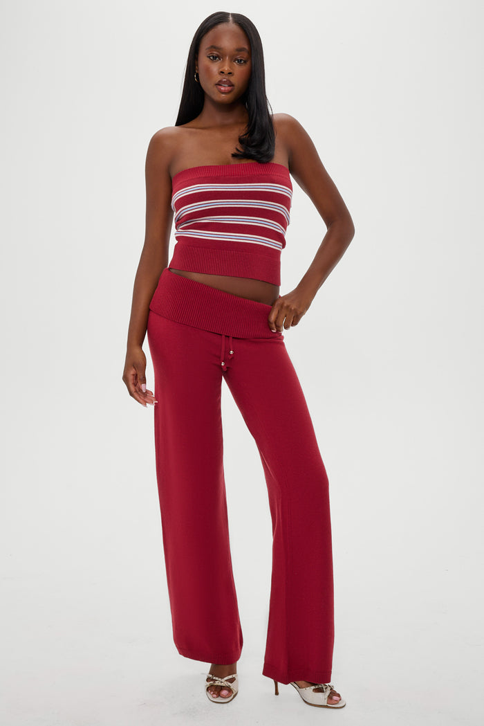 Destiny Knit Tube Top - Collegiate Stripe