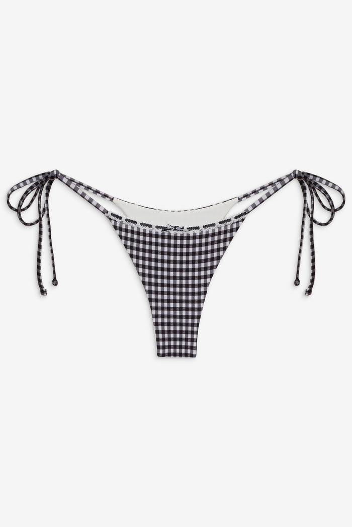Divine Seersucker Gingham Skimpy Bikini Bottom Blackberry Gingham