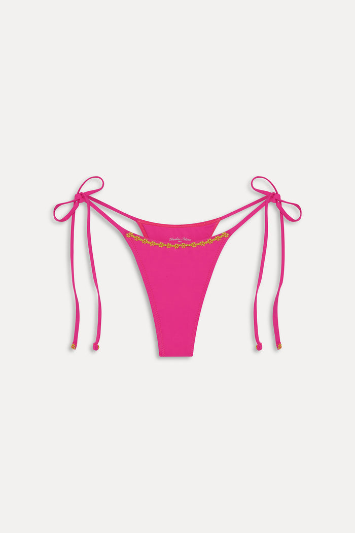 Divine Skimpy Beaded Bikini Bottom - Sea Star Pink