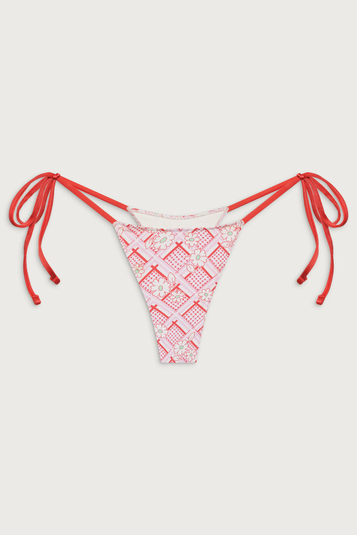 Divine skimpy floral bikini bottom red rover