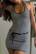 Dolly Knit Mini Dress Jet Stripe